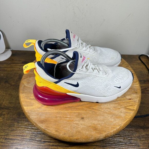 Nike Air Max 270 White Fuchsia Orange Women's Size Shoe